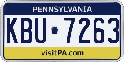 PA license plate KBU7263