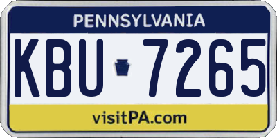 PA license plate KBU7265