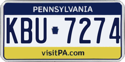PA license plate KBU7274
