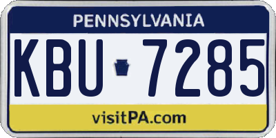PA license plate KBU7285