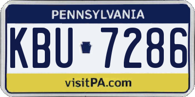 PA license plate KBU7286