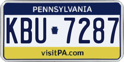PA license plate KBU7287