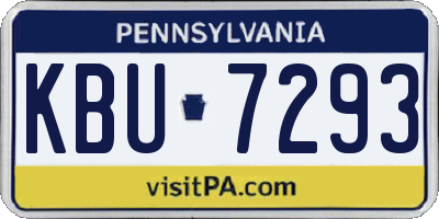 PA license plate KBU7293
