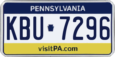 PA license plate KBU7296
