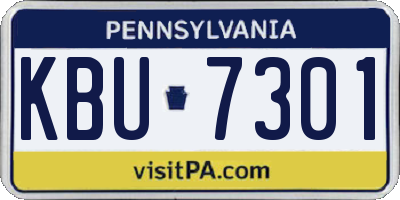 PA license plate KBU7301
