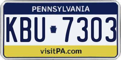 PA license plate KBU7303