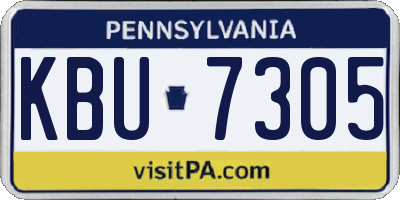 PA license plate KBU7305