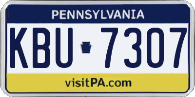 PA license plate KBU7307