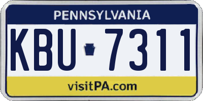 PA license plate KBU7311