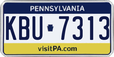 PA license plate KBU7313