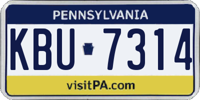 PA license plate KBU7314