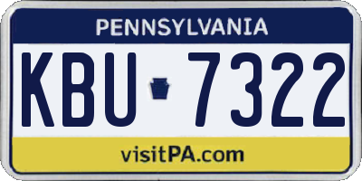 PA license plate KBU7322