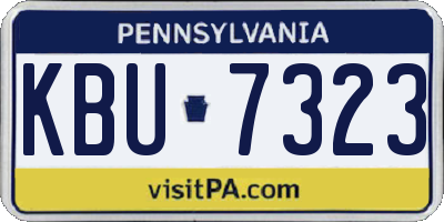 PA license plate KBU7323