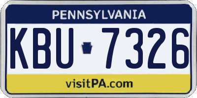 PA license plate KBU7326