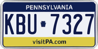 PA license plate KBU7327