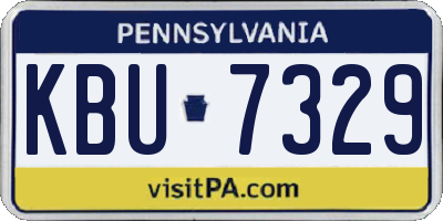 PA license plate KBU7329