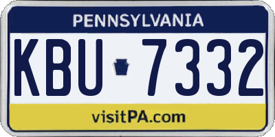 PA license plate KBU7332