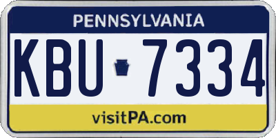 PA license plate KBU7334