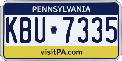 PA license plate KBU7335