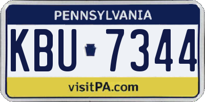 PA license plate KBU7344