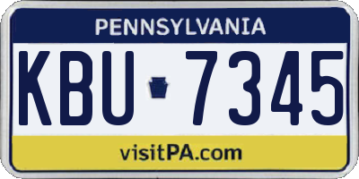 PA license plate KBU7345