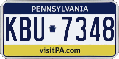 PA license plate KBU7348