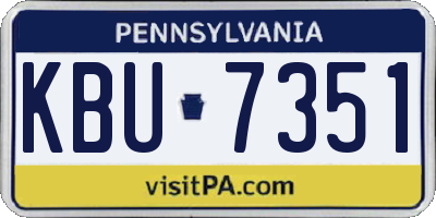 PA license plate KBU7351