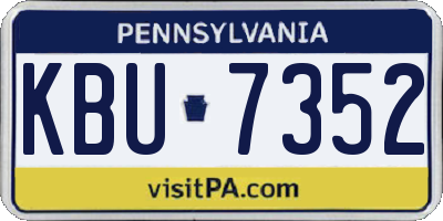 PA license plate KBU7352