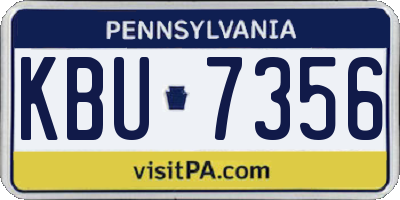 PA license plate KBU7356