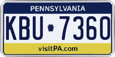 PA license plate KBU7360