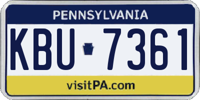 PA license plate KBU7361