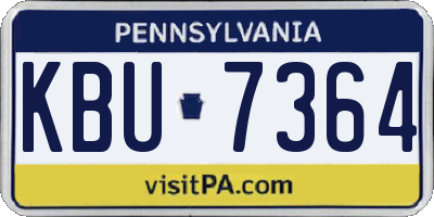 PA license plate KBU7364
