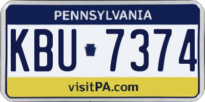 PA license plate KBU7374