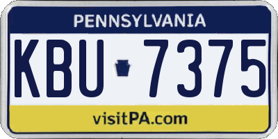 PA license plate KBU7375