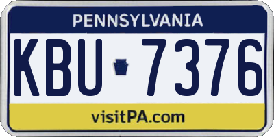 PA license plate KBU7376