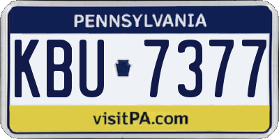 PA license plate KBU7377