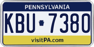 PA license plate KBU7380