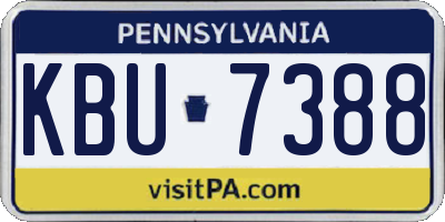 PA license plate KBU7388