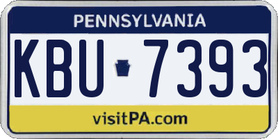 PA license plate KBU7393