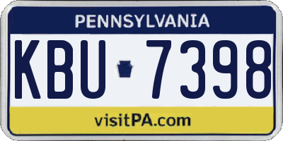 PA license plate KBU7398