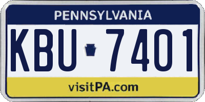 PA license plate KBU7401