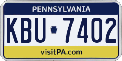 PA license plate KBU7402