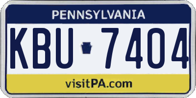 PA license plate KBU7404