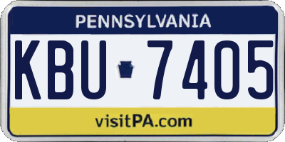 PA license plate KBU7405