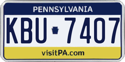 PA license plate KBU7407