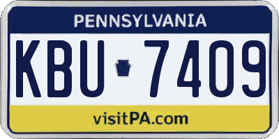 PA license plate KBU7409