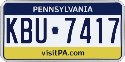 PA license plate KBU7417
