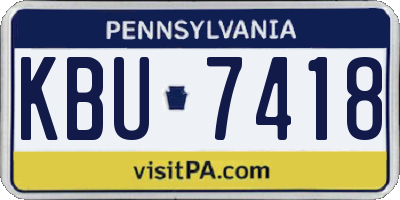 PA license plate KBU7418