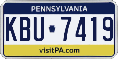 PA license plate KBU7419