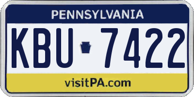 PA license plate KBU7422